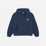 stussy basic hoodie navy