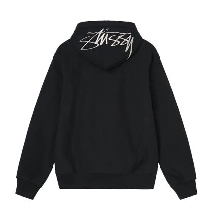 stussy back applique hoodie black