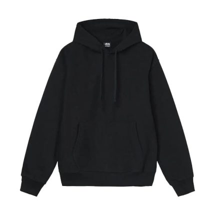 stussy back applique hoodie black