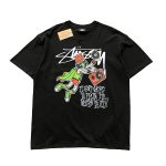 stussy graphic tee black