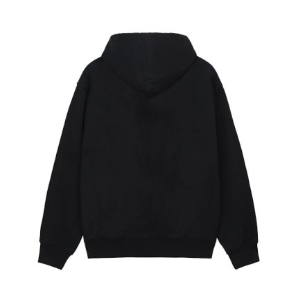 stussy locations zip hoodie black